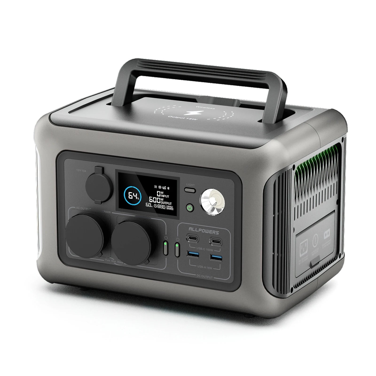 ALLPOWERS R600 Portable Power Station — 299Wh LiFePO4, 600W AC, Solar Ready